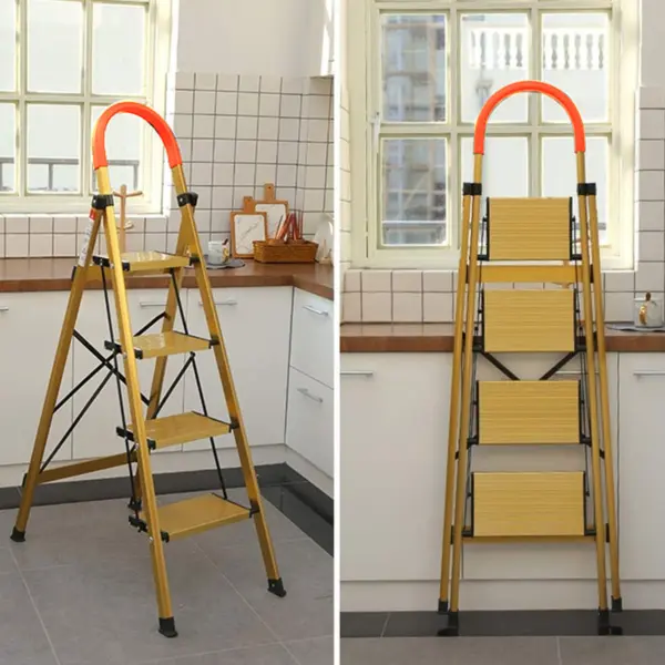 Thang Nhôm Ghế Vàng Tay Vịn Bản To Cao Cấp